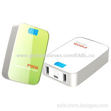 Mobile Phone Chargers, 6,600mAh/Dual-USB Output/Aluminum Housing/LED Indicator